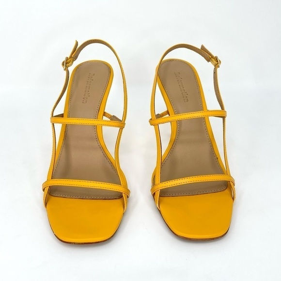 Reformation Shoes - Reformation Isabelle Strappy Stiletto Heel Sandals Yellow Leather, Sz 6